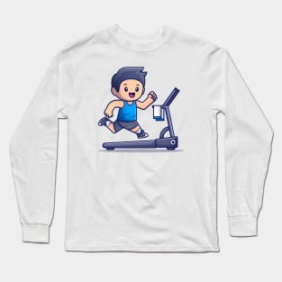 Cute People Running On Treadmill Long Sleeve T-Shirt